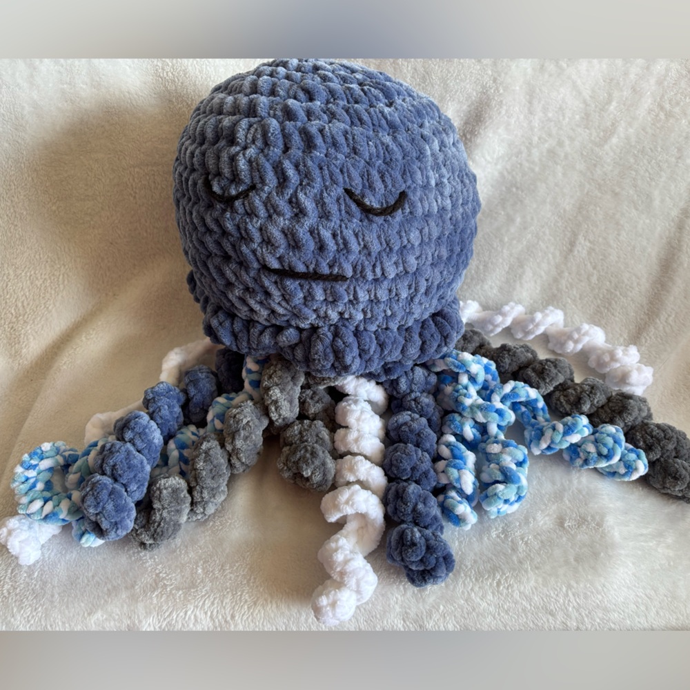 Handmade Blue Octopus Plush Toy